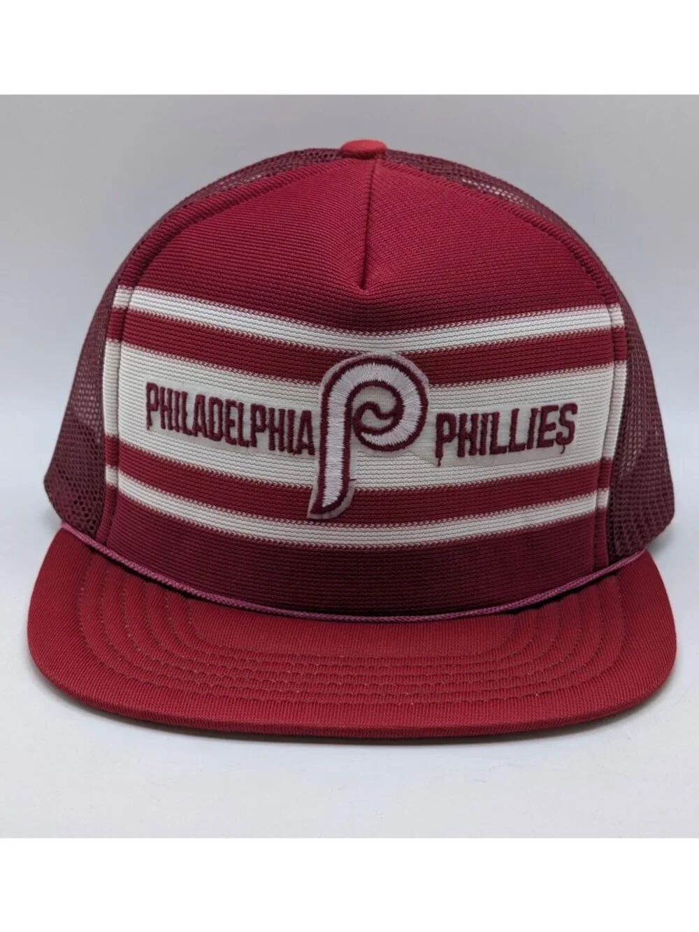 Vintage Philadelphia Phillies Snapback Trucker Hat Mesh 80s Retro MLB Baseball